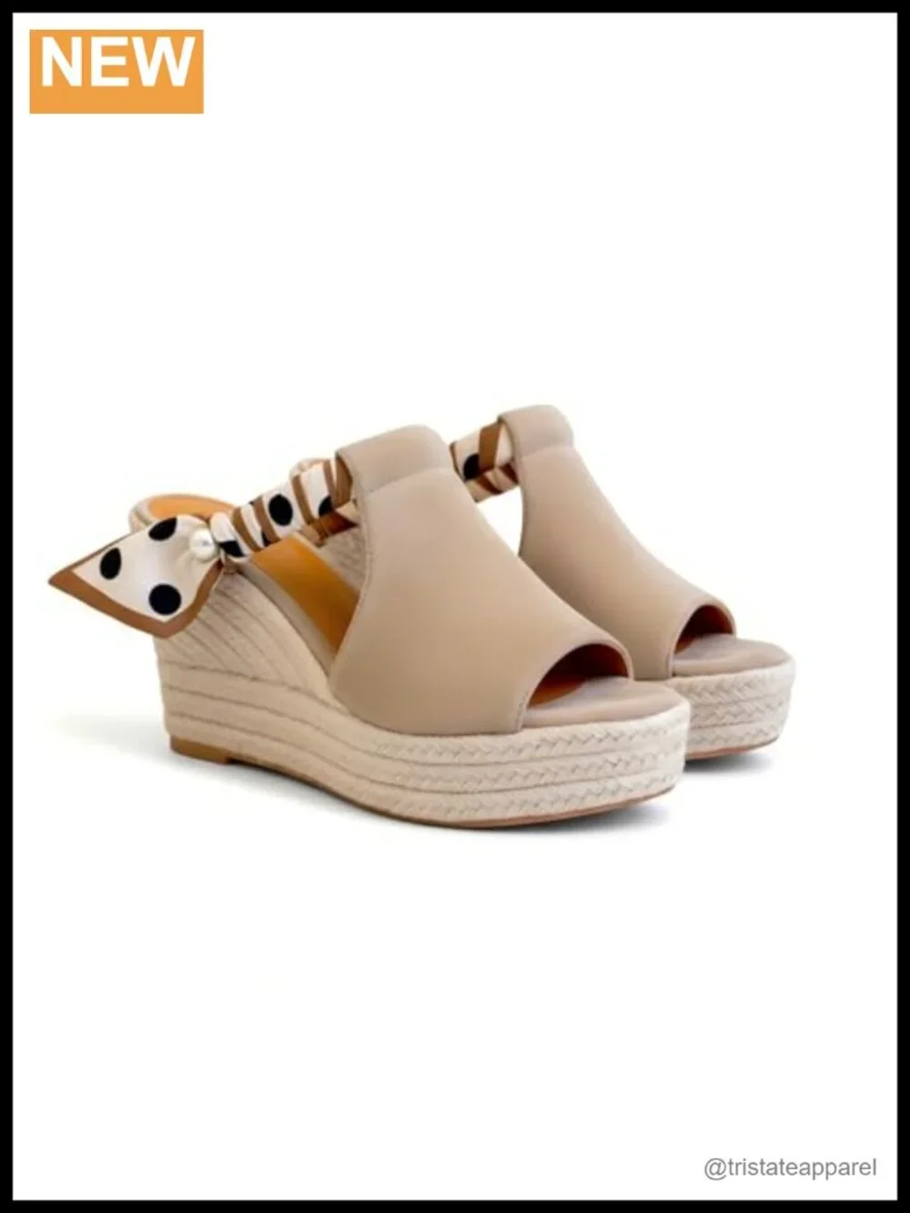 Womens Wedge Sandals 3.9in Jute Espadrille Slides Vegan Leather Comfort